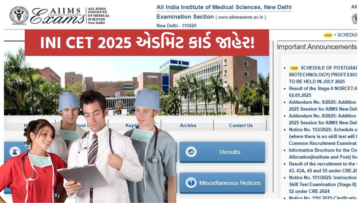 ini cet 2025 admit card download