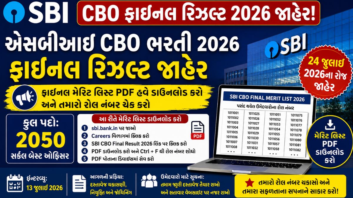SBI CBO Final Result 2026 Out Download